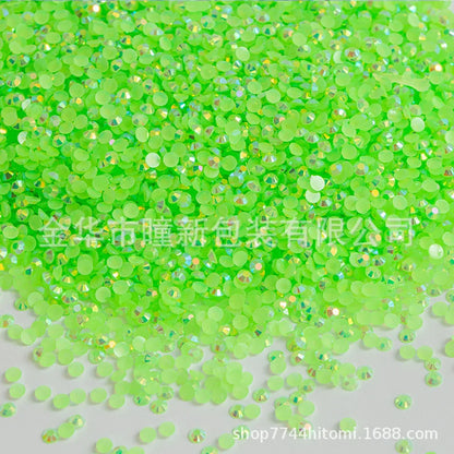 Factory Direct Sales Flats Bottom Resin Diamond Nail Art Diamond Colorful DIY Jelly AB 14 Faceted Fujisaki Diamond Mobile Pho...