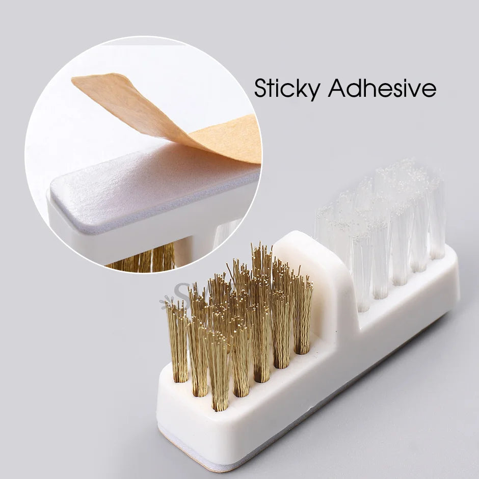 1pcs Electric Nail Grinding Head Cleaning Brush Portable Manicure Drills Bits Cleanser Dual Copper Wire Brush Clean Tools