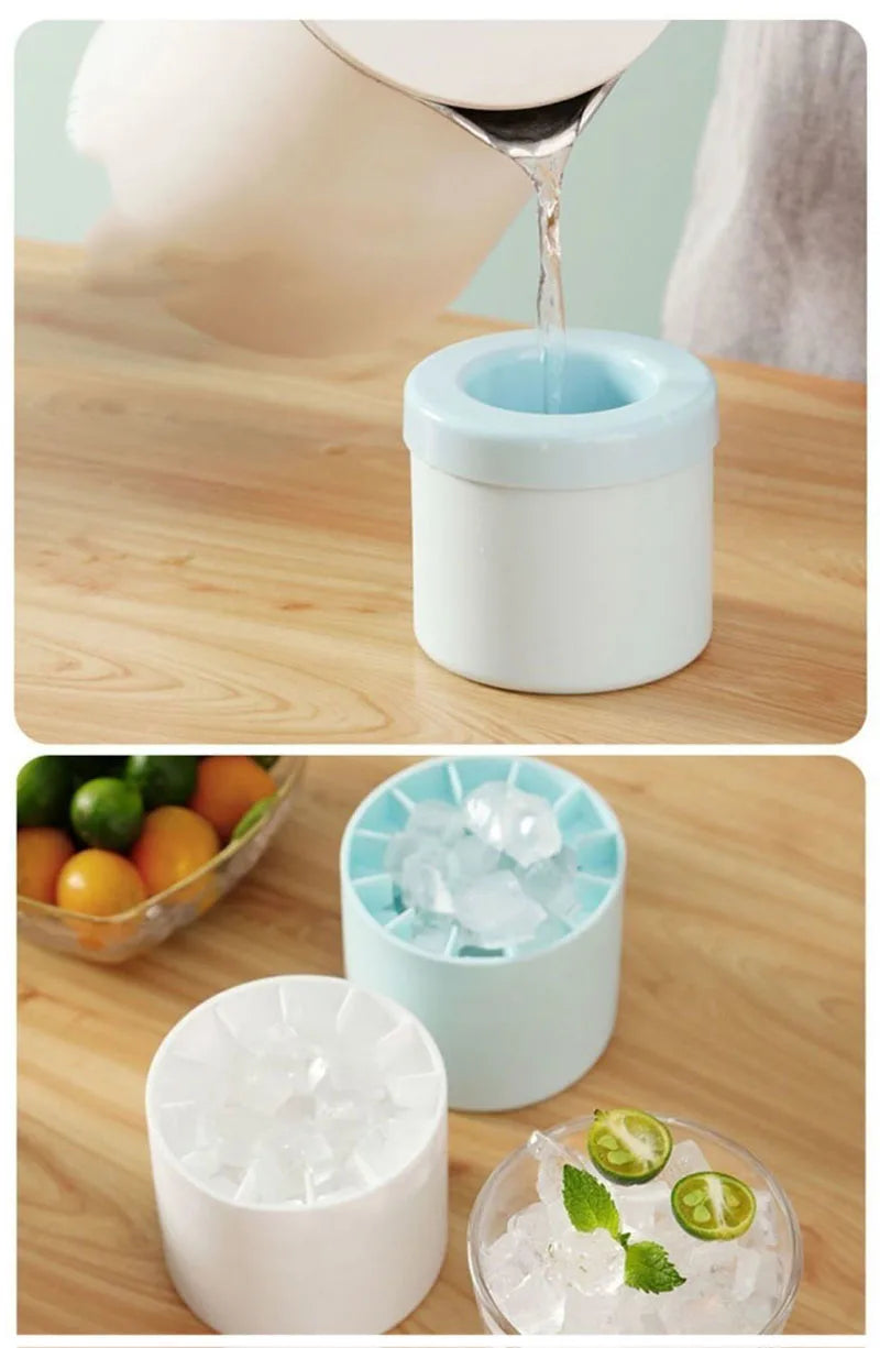 Silicone Ice Cube Mold Round Ice Bucket Summer Homemade DIY Refrigerator Freeze Ice Maker Creative Ice Cube Mold Barware Tools