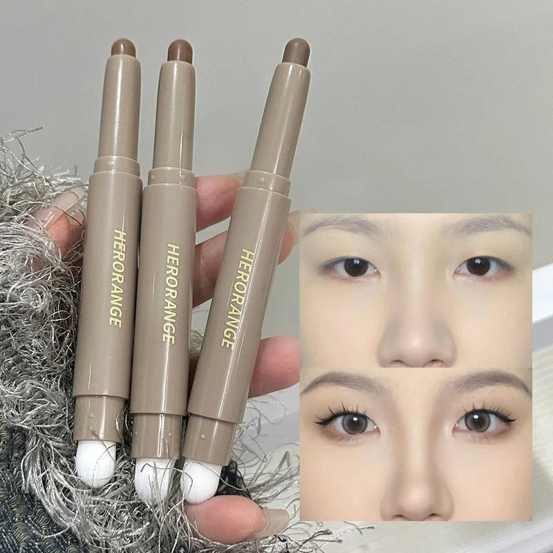 Nose Shadow Bronzers Contouring Makeup Pen Natural Grey Brown Three-dimensional Face Matte Shadow Cream Contour With Brush