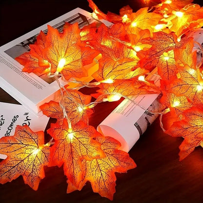 1pc 10/20 LED Maple Leaf String Lights Battery Powered Fairy Lights For Home Party Holiday Arrangement Scene Outdoor Decoration