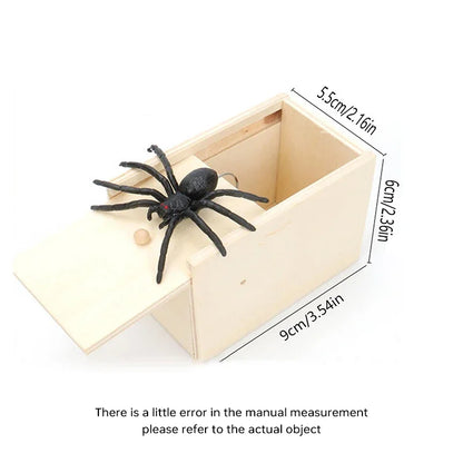 Trick Spider Funny Scare Box Wooden Hidden Box Quality Prank Wooden Scare Box Fun Game Prank Trick Friend Office Toys