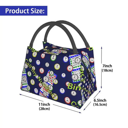 I Love Bingo Game Insulated Lunch Bags for School Office Waterproof Cooler Thermal Lunch Box Women lunchbag