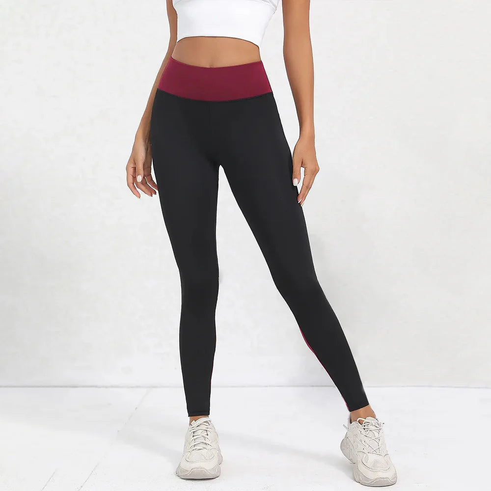 Colorblocked High Waist Yoga Pants Leggings for Women Tummy Control Workout Leggings for Women