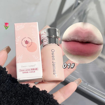 Small Bottle Pink Mist Lip Cream Mud Matte Velvet Lip Gloss Clay Long-lasting Color Non-drying Nude Peach Lip Glaze Rouge Tint