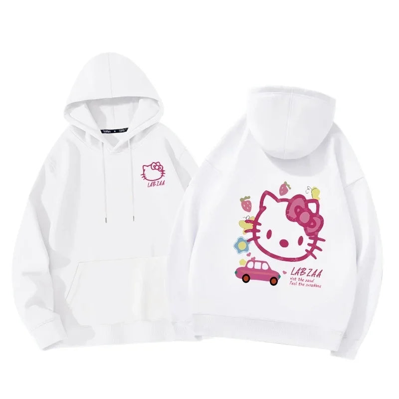 Hoodie Women's Hoodie Spring and Autumn 2024 New American Loose Hello KItty Hoodie Top Hoodie Coat