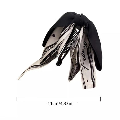 Korean Style Bow Banana Clip Fashion Ribbon Headwear Vertical Clip Headdress Hairpin Bowknot Hair Clip Ponytail Holder