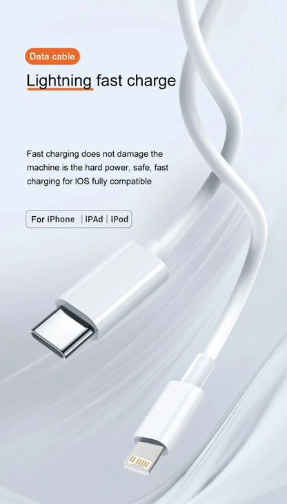 Original 20W PD USB Type C to Lighting Fast Charger Cable For Apple iPhone 14 13 12 11 Pro Max X XR 8 7 Plus iPad Data Sync Line