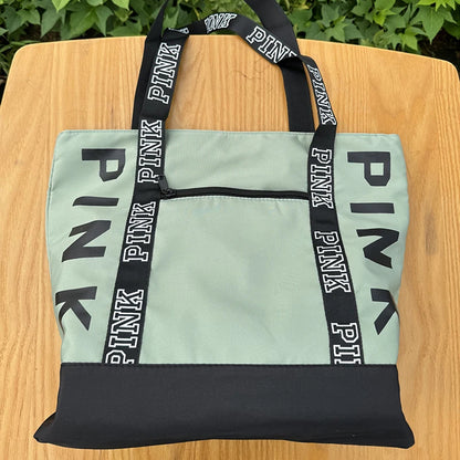 Literary Nylon Tote Bag For Women Large Capacity Shoulder Bag Fashion Letter Strap Handbags Large Capacity Tote Bag