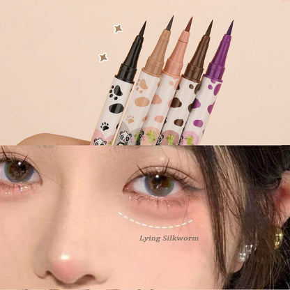 1pcs Lying Silkworm Eyeliner Pen Tea Brown Liquid Eye Shadow Pencil Smooth Quick-drying Cosmetics Cows Eye Makeup Beauty Tools