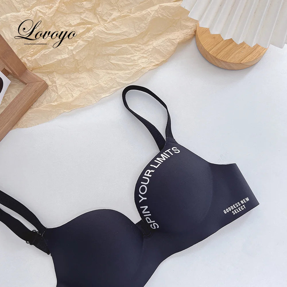 Fashion Women Seamless Bra Sexy Push Up Bralette Underwear Wireless Female Lingerie Letter Pattern Bras Three Quarters