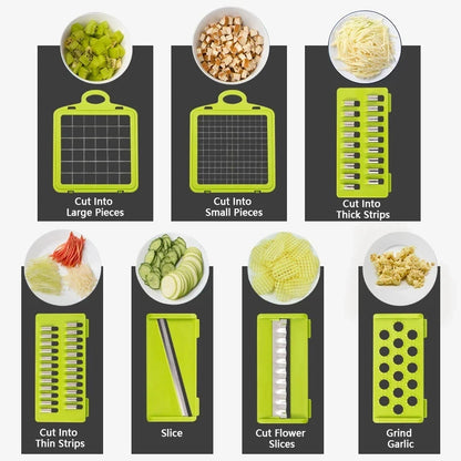 Multifunctional Vegetable Chopper Slicer Cutter Shredders Slicer With Basket Handle Food Grate Food Onion Chopper 14/16 in 1