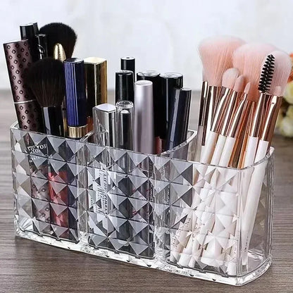 Clear Acrylic Makeup Brush Holder Desk Cosmetic Organizer Lipstick Storage Box Nail Polish Display Stand Rack Jewelry Case