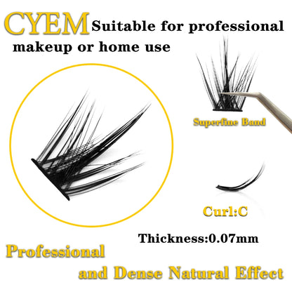 Kimcci 36 Segmented False Bundles Eyelashes Bundles Natural 3D Russian Volume Faux Eyelashes Individual Mink Eyelash Extension