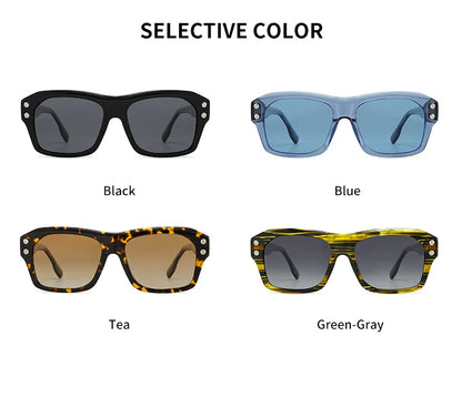 GCV Brand Acetate Square Rectangular Polarized Sunglasses Man Women Fashion Outdoors Eyewear Uv400 Quality Of Luxury Goods