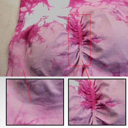 Seamless Tie Dye Push Up Yoga Shorts For Women High Waist Summer Fitness Workout Running Cycling Sports Gym Shorts Mujer