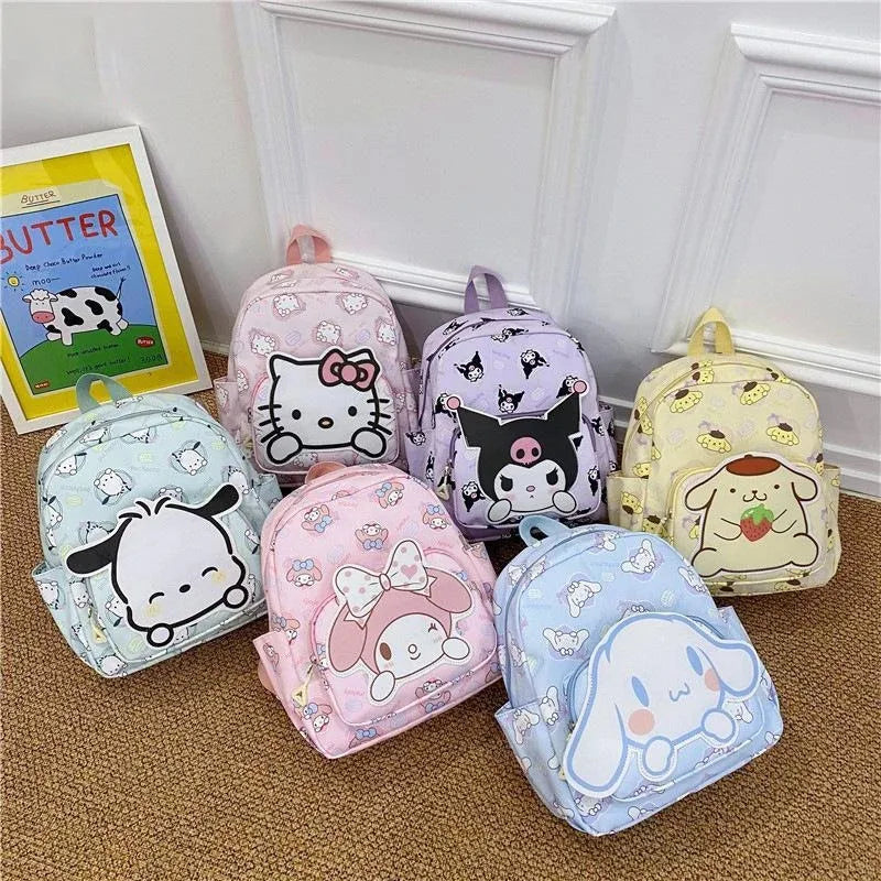 Sanrio Hello Kitty Cinnamoroll Saco De Livro Dos Desenhos Animados, Mochila Estudante Kawaii, Bolsa De Ombro De Alta Capacidade,