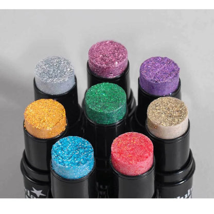 Green Sequins Glitter Gel Stick Multi-purpose Nail Hair Face Body Glitter Balm Flash Loose Sequins Cream Festival Stage Makeup