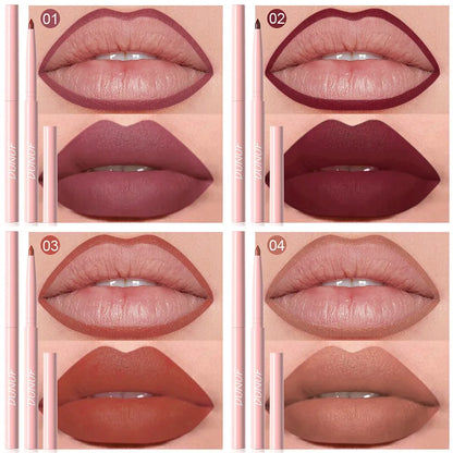 6Pcs/Set Nude Series Lip Liner Pencil Lipstick Set Brown Red Contour Tint Lasting High Pigment Non-stick Cup Matte Lips Makeup