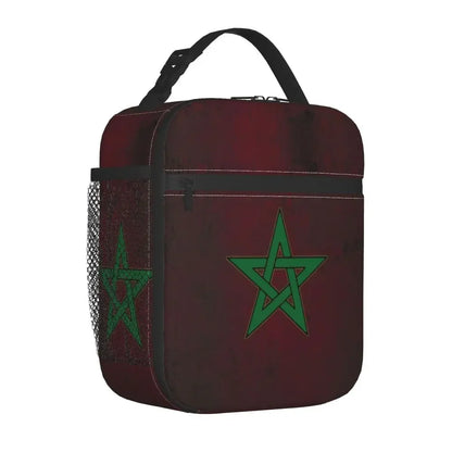 The Flag Of Morocco Thermal Insulated Lunch Bag Women Resuable Lunch Tote for School Office Outdoor Multifunction Food Box