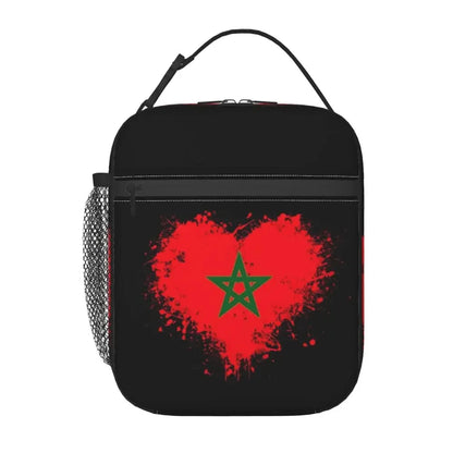 The Flag Of Morocco Thermal Insulated Lunch Bag Women Resuable Lunch Tote for School Office Outdoor Multifunction Food Box