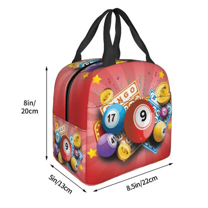 Hot Game Bingo Lunch Bag Leakproof Cooler Thermal Insulated Lunch Box For Women Kids School Beach Camping Travel Food Tote Bags