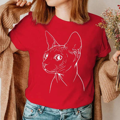 Summer Shirt Casual Clothing Graphic T Shirt Short Sleeve Women Sphinx Cat Fashion Clothes Tee T-shirt Female Tops Camisas Mujer