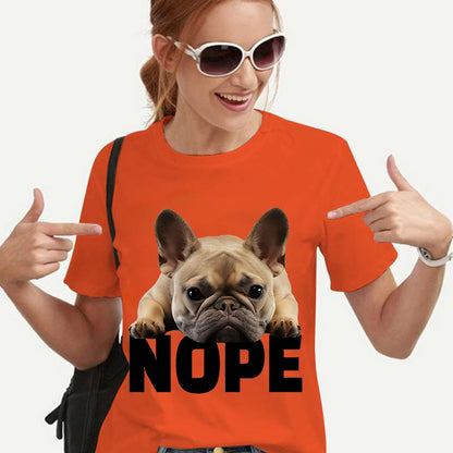 2023 New Women T-shirt Harajuku Shirt French Bulldog Nope Tops Tee Summer Female T Shirt Short Sleeve T Shirt for Women Clothing