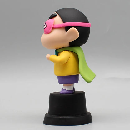 Crayon Shin-Chan 10cm Anime Figurine Shin-Chan Cos Maid Cape Superman Mini Action Figurine PVC Model Desk Decoration Toys Gifts