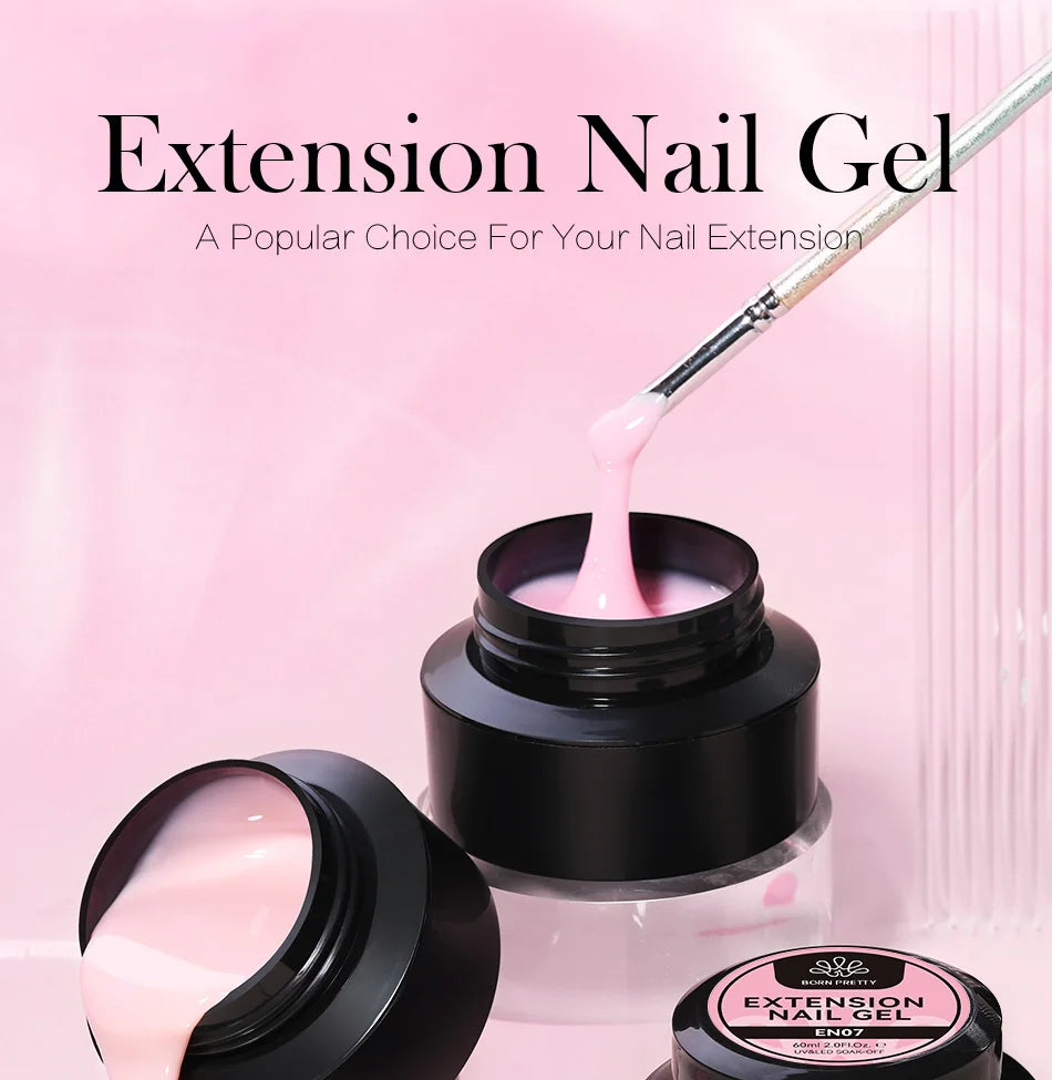 BORN PRETTY 60/30ml Hard Jelly Extension Nail Gel Polish French Nails Nude Pink White Clear Nail Supplies Gel for extension