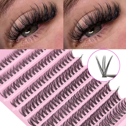 200pcs 30D Cluster False Eyelashes Set, DIY Eyelash Extensions, 0.05mm Thickness, D Curl, Mixed Lengths 8-16mm,