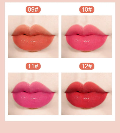 Lip-shaped Lipstick Makeup Temperature Color Changing Lazy Lipstick Velvet Matte Moisturizing Lip Gloss Waterproof Non-stick Cup