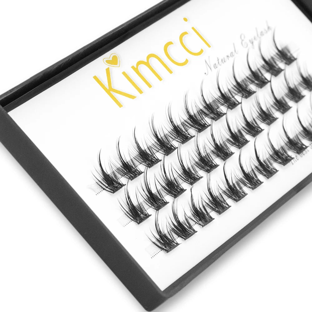 Kimcci 36 Segmented False Bundles Eyelashes Bundles Natural 3D Russian Volume Faux Eyelashes Individual Mink Eyelash Extension