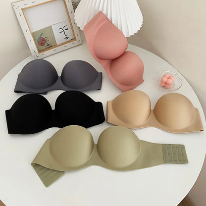 FINETOO Sexy Strapless Bras Women Wireless Bralette Soft Female Underwear Ladies Seamless Bras Invisible Bra With 2pcs Straps