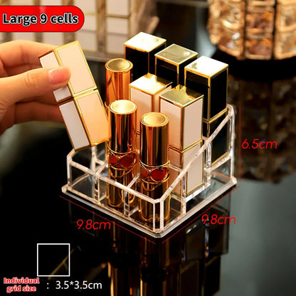 24/9 Grid Lipstick Box Acrylic Makeup Organizer Storage Box Lipstick Nail Polish Display Stand Holder Cosmetic Organizer Box