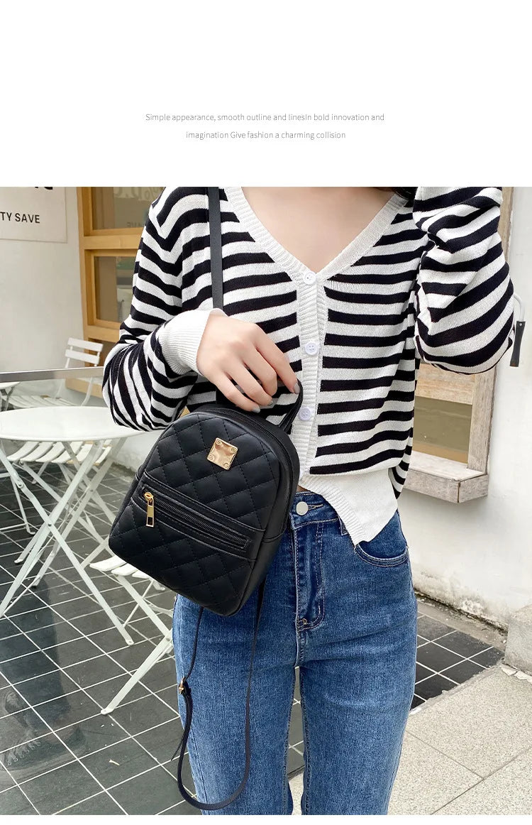 Embroidery small backpack ladies bags Korean version of the girls small schoolbag schoolbag one piece of foreign solid color lov