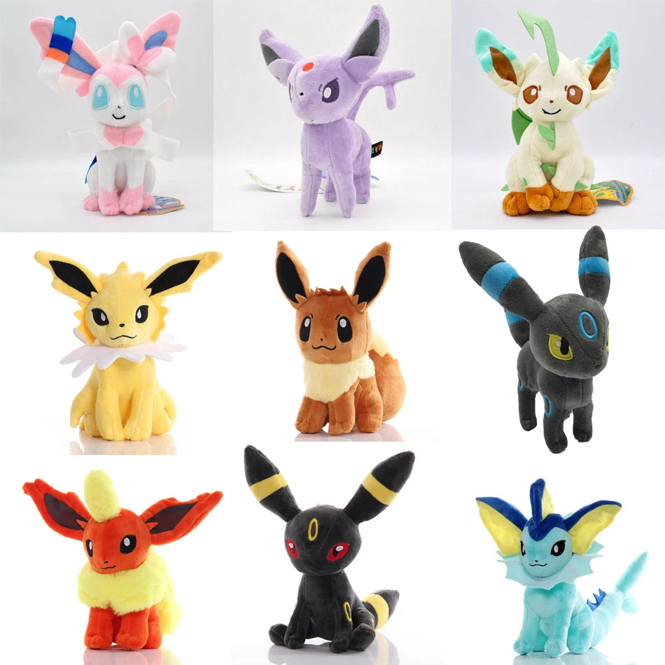 22cm Pokemon Plush Doll Toy Kawaii Glaceon Leafeon Espeon Jolteon Vaporeon Flareon Eevee stuffed doll for kids birthday gift