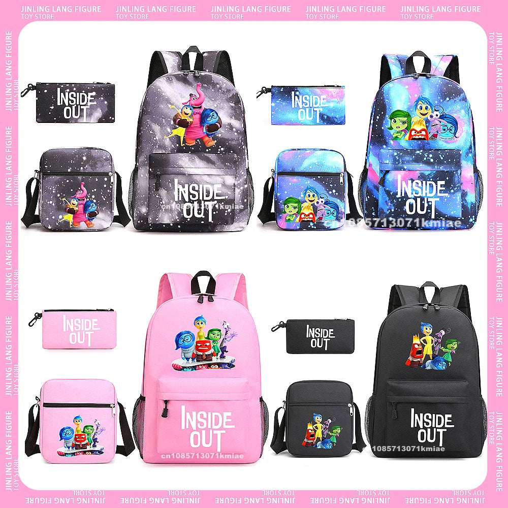 Inside Out 2 School Bag Cartoon Anime Kid Child Knapsack Teenager Printed Backpack Student Book Bag Rucksack For Children Gifts