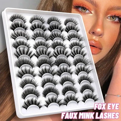 GROINNEYA 20 Pairs False Lashes 3D Mink Lashes Fluffy Dramatic Thick Volume Eyelashes Natural Lashes Fake Lashes Makeup