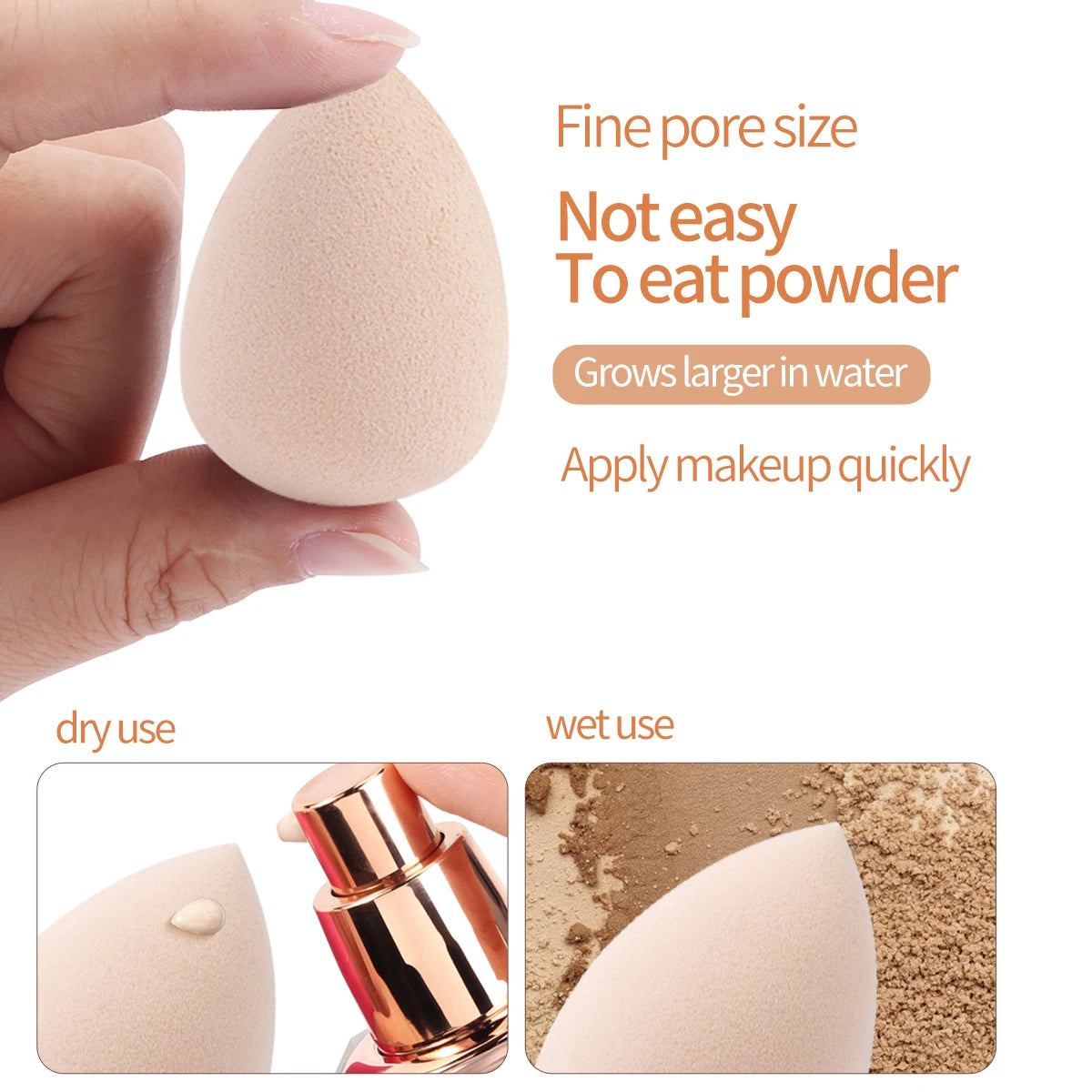 MAANGE 11PCS Makeup Tool Kit 4PCS Makeup Brush Wih Powder Puff Makeup Sponge Finger Air Cushion Puff Concealer Blend Eyeshadow