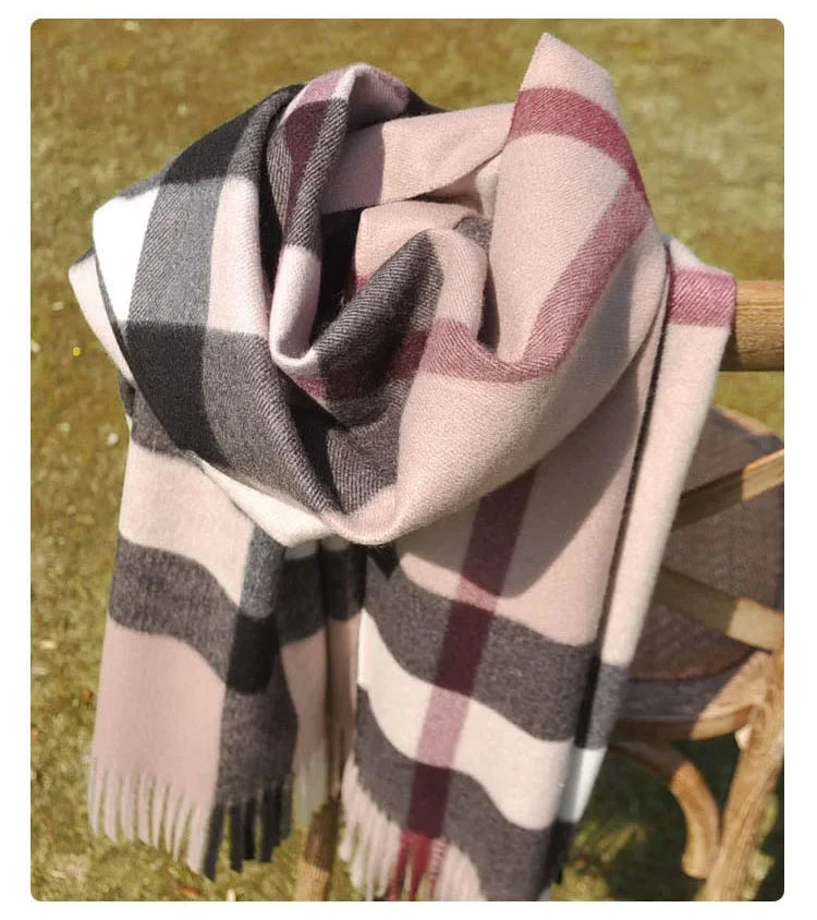 190*70cm Winter Scarf Women Classic Lattice Pashmina Scarf Soft Female Cashmere Scarves Shawls Wraps Handkerchief towel 2024