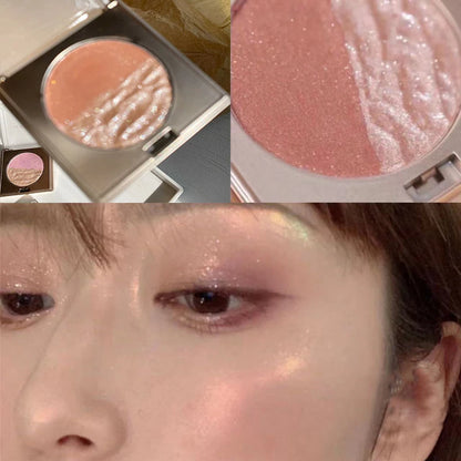 Mashed Potatoes Highlighter Diamond Double Color Highlight Palette Pink Golden Brighten Glitter Natural Contour Blush Makeup