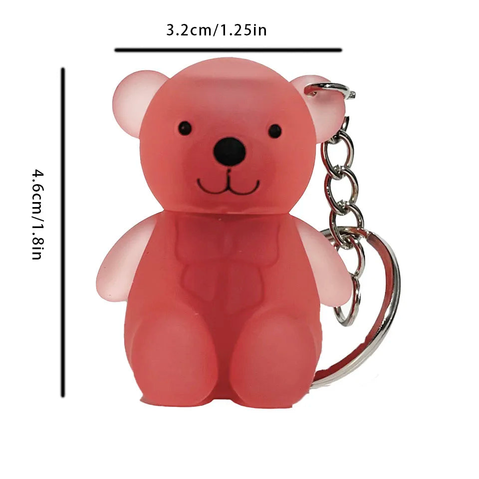 Cute Bear Keychain Lip Mud Matte Velvet Mousse Grey Pink Lipstick Waterproof Long Lasting Non-Stick Cup LipGloss Korean Cosmetic