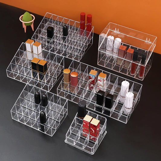 24/9 Grid Lipstick Box Acrylic Makeup Organizer Storage Box Lipstick Nail Polish Display Stand Holder Cosmetic Organizer Box