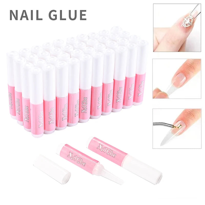 Super Strong Nail Glue Set For False Nail Tips Acrylic Nails Press On Fake Nails Art Decoration Long Lasting Adhesion Gel