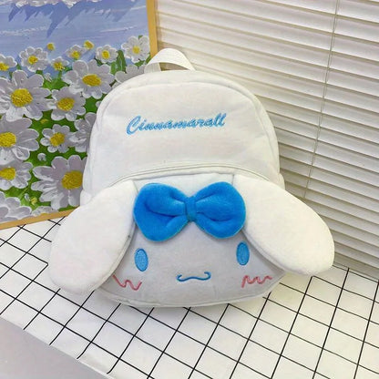 Kuromi Cinnamoroll & My Melody Plush Backpack Adorable, Large-Capacity, Kawaii Design - Soft Cartoon Characters