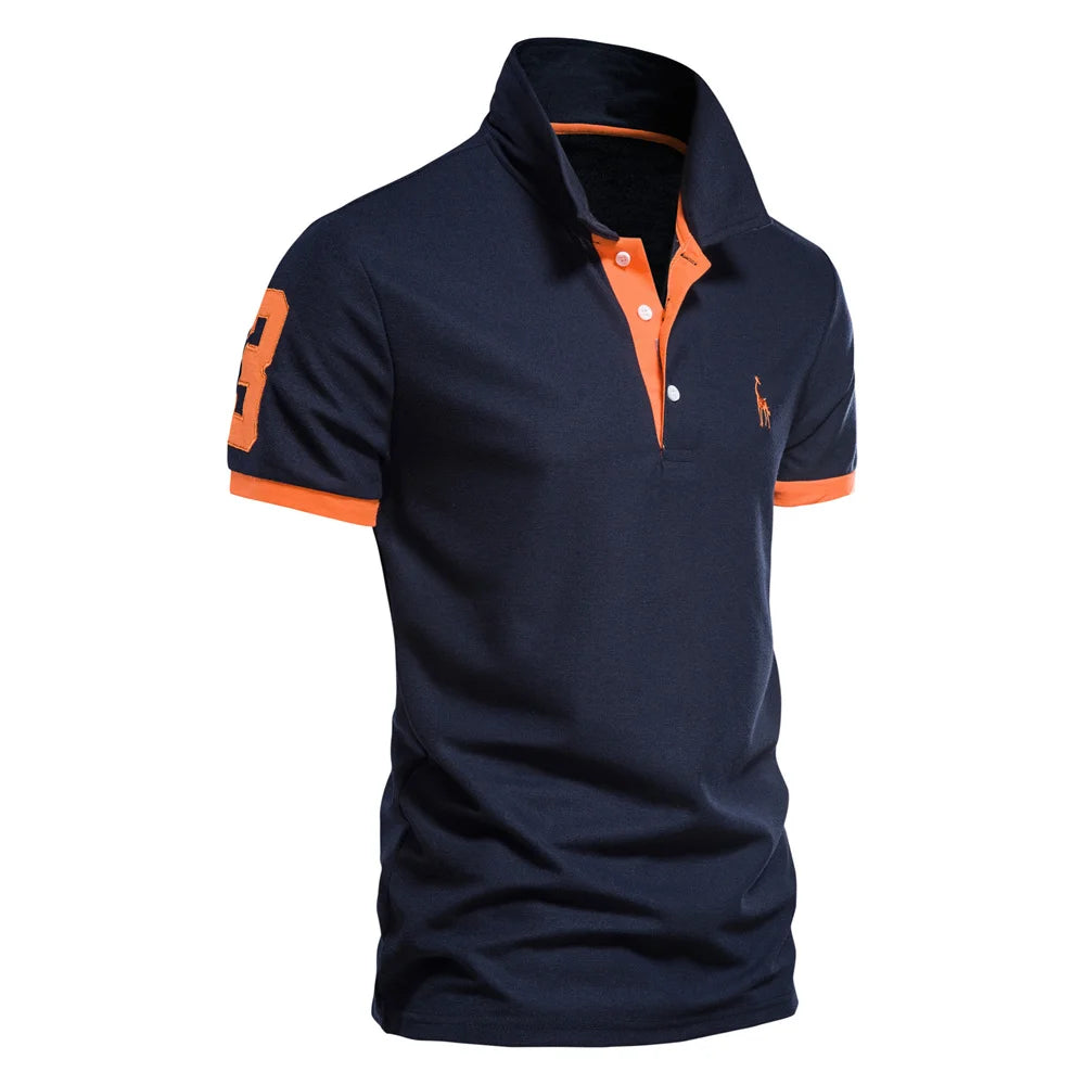 AIOPESON Embroidery 35% Cotton Polo Shirts for Men Casual Solid Color Slim Fit Mens Polos New Summer Fashion Brand Men Clothing