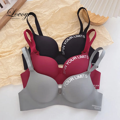 Fashion Women Seamless Bra Sexy Push Up Bralette Underwear Wireless Female Lingerie Letter Pattern Bras Three Quarters