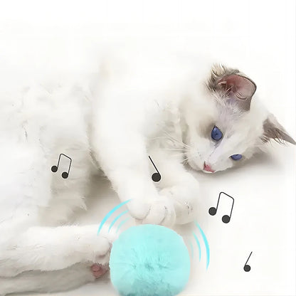 Cat Toys Interactive Ball Smart  Plush Electric Catnip Training Toy Kitten Touch Sounding Pet Product Squeak Toy Ball