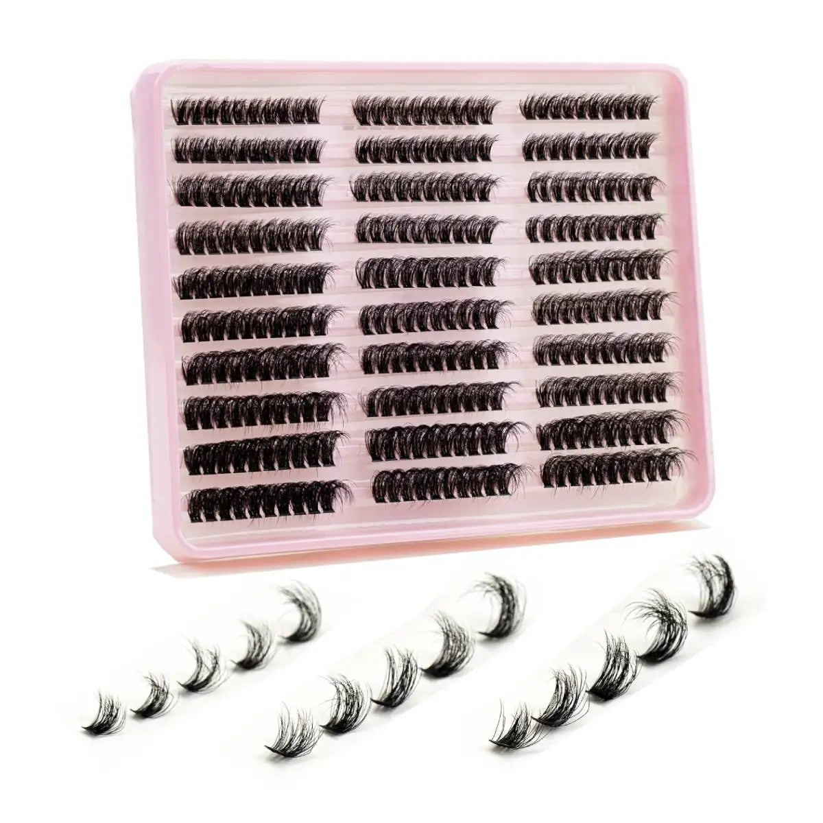 300Pcs 5D Fluffy Thick Eyelash Clusters Curl Wispy Individual Lashes 60+80+100 Mix Eyelash Extensions False Eyelashes